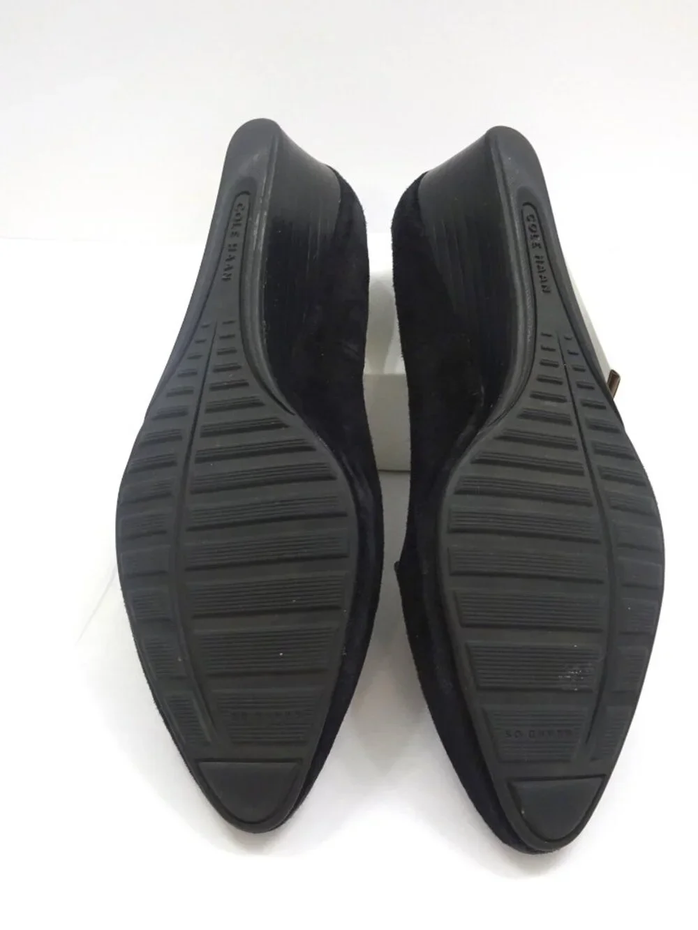 Cole Haan Black Suede Wedge Pumps - Size 9